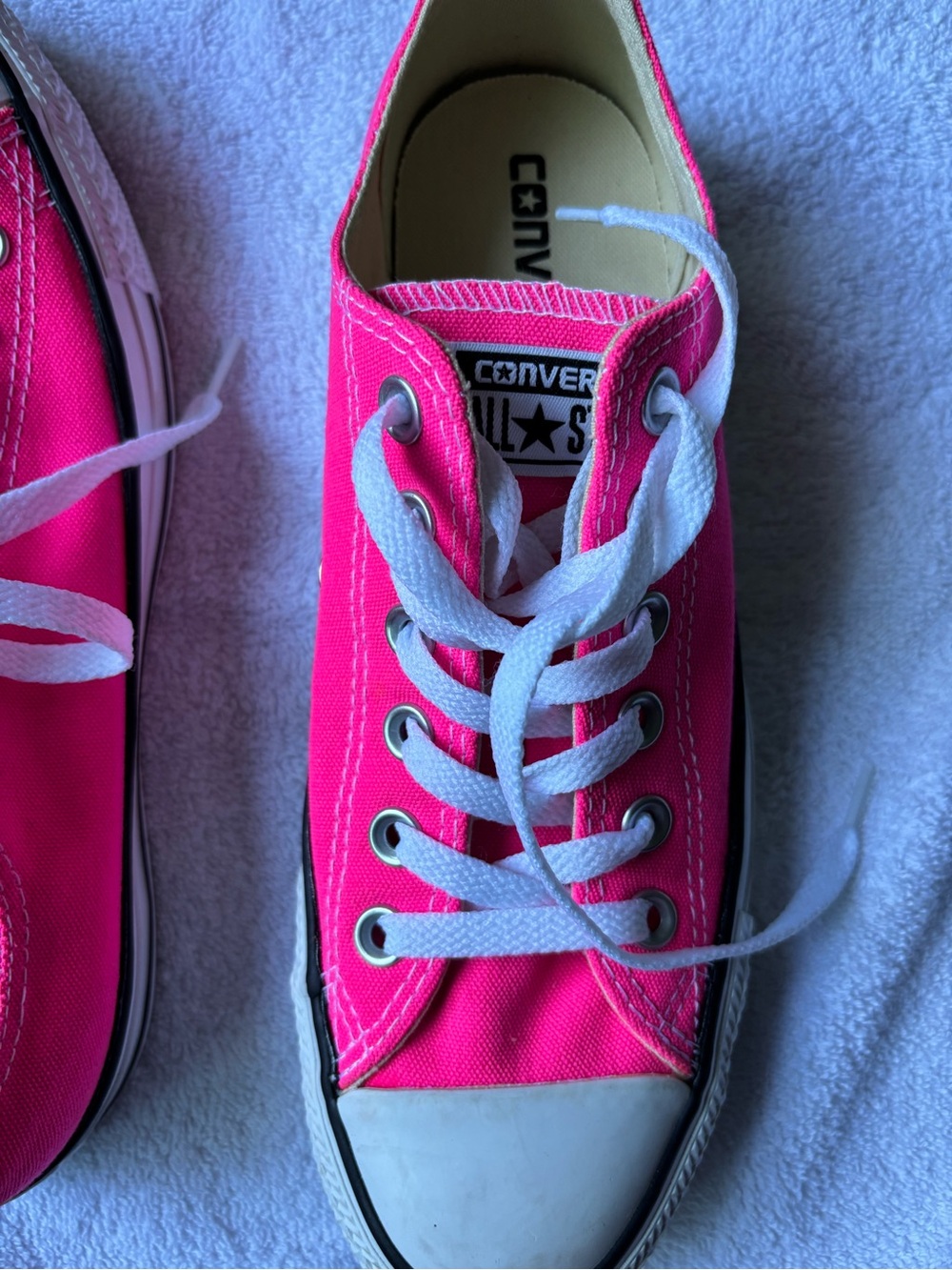 Converse Hot Pink Low Top Canvas Sneakers - Picture 2 of 5